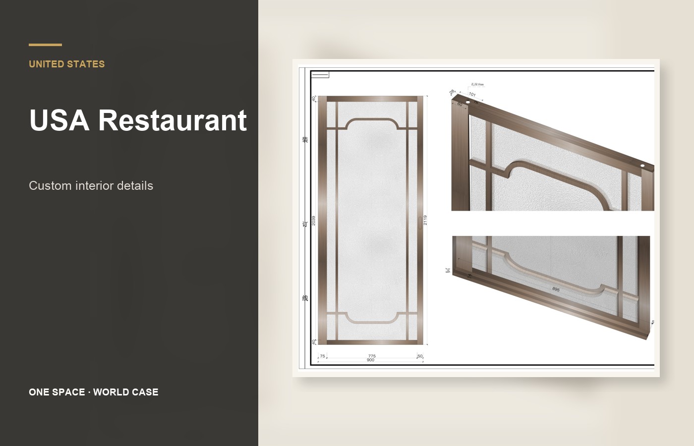 USA restaurant case with custom interior details