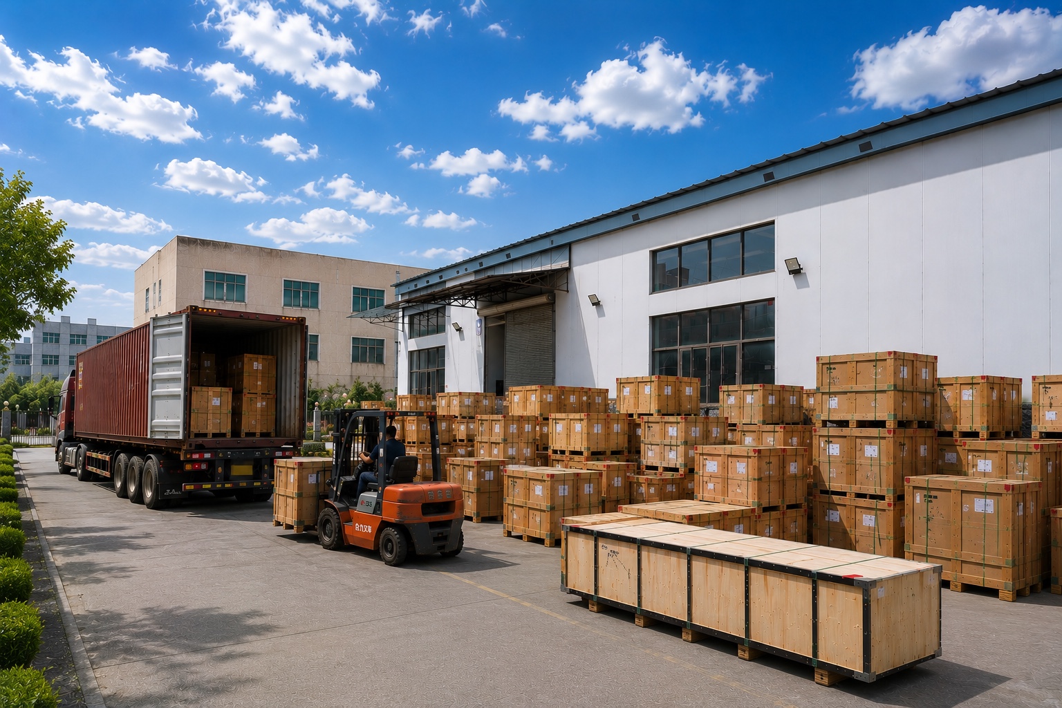 Warehouse loading and export logistics support for furniture orders